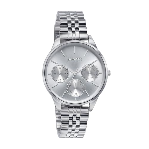 Sonata Wedding Edit Quartz Multifunction Silver Dial Stainless Steel Strap Watch for Women - Image 3