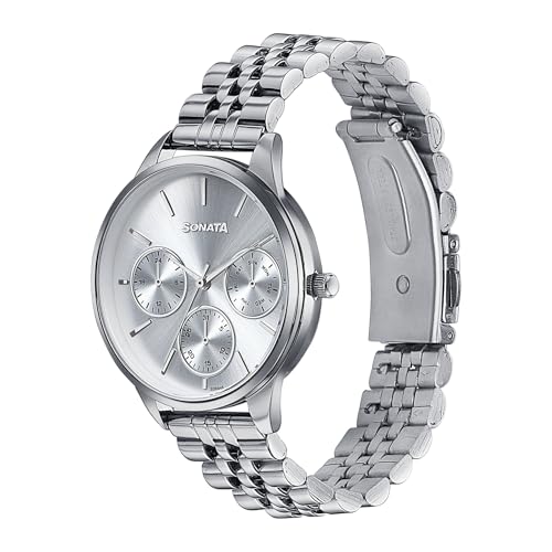 Sonata Wedding Edit Quartz Multifunction Silver Dial Stainless Steel Strap Watch for Women - Image 4