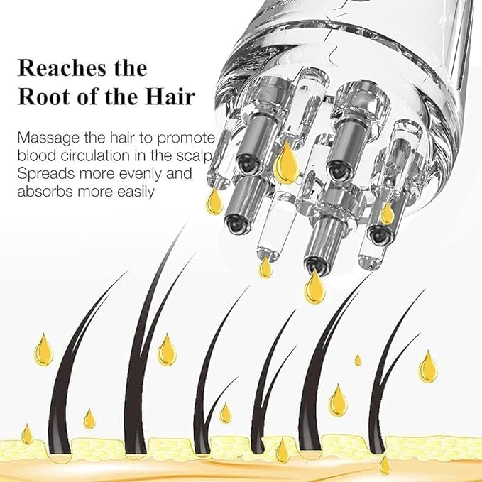 Hair Oil Applicator Comb, Smooth Root Comb Applicator Bottle For Scalp Oil, Anti Hair Loss Lotion Dispenser, Anti-Leak, 6Ml Scale Control, Salon Care, Oily/Greasy Hair, Transparent - Image 7