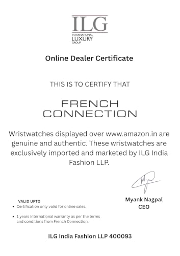 French Connection 3 Hands Brown Round Dial Leather Strap Casual Premium MOP Feature Wrist Watch for Women - FCB11BRL - Image 7