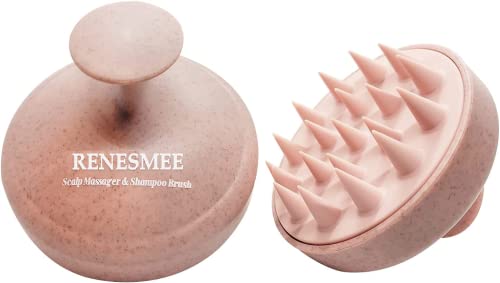 RENESMEE Scalp Massager Shampoo Brush, Eco-friendly Wheat Straw body with Soft Silicon Bristles, Hair Scalp Scrubber, Scalp Exfoliator | Dandruff Removal, Prevents Hair loss (Pink) - Image 9
