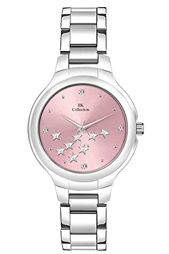 IIK COLLECTION Watches for Women Round Studded Dial |Analogue Quartz Movemnet Ladies Watch|Long Battery Life|Stainless Steel Adjustable Bracelet Chain Strap|Double Lock Clasp Safety Watches for Girls - Image 5