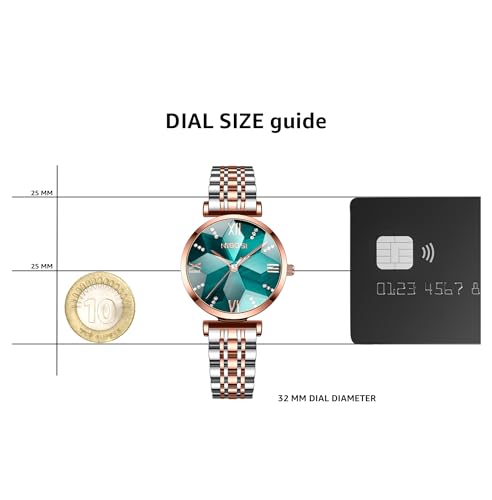 NIBOSI Women Stainless Steel Watches Analog Rose Gold Band and Square Dial Women's Watch for Girls&Miss&Ladies Diamond Studded with Stylish Watches Waterproof - Image 10