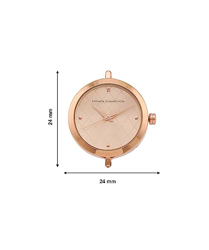 French Connection Gazellle Rose Gold Round Analog Watch with Rose Metal Strap for Women - FCN00092F - Image 9