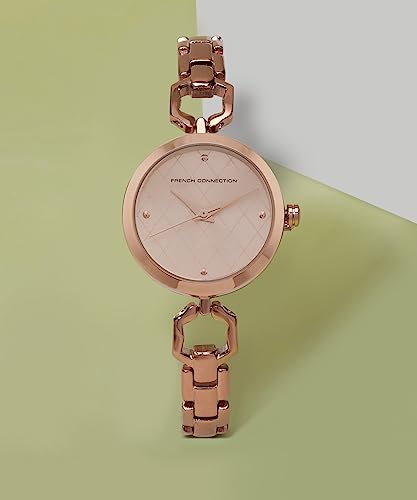 French Connection Gazellle Rose Gold Round Analog Watch with Rose Metal Strap for Women - FCN00092F - Image 3