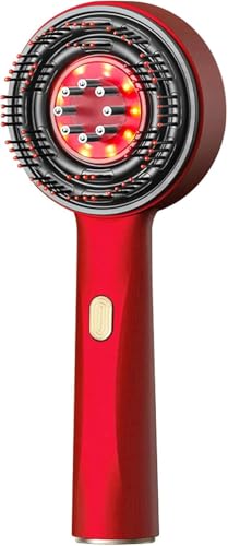 wall love Oil Applicator Comb with Red LED Light Therapy | Corded Electric Scalp Massager with High Vibration | Boosts Hair Growth, Reduces Dandruff, Relieves Stress | 6ml Oil Tank | 3 Hr Run-Time | Type-C Charging (RED) - Image 2