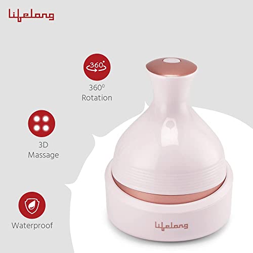 Lifelong LLM225 Rechargeable Head, Scalp Full Body Pain Relief Massager, Electric Head Kneading Massager,4 Speed Modes,Handheld Portable Head Scratcher for Hair Growth,Deep Clean & Relaxation,Brown - Image 8