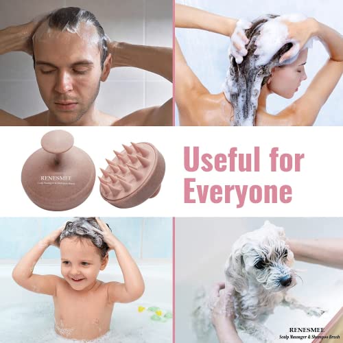 RENESMEE Scalp Massager Shampoo Brush, Eco-friendly Wheat Straw body with Soft Silicon Bristles, Hair Scalp Scrubber, Scalp Exfoliator | Dandruff Removal, Prevents Hair loss (Pink) - Image 6
