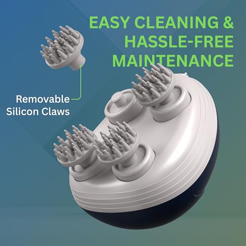 MEDTECH Energize Electric Head Massager | Type-C Charging | Portable Head Massager for Hair Growth, Muscle Relaxation & Stress Relief | 3 Preset Modes, Blue - Image 5