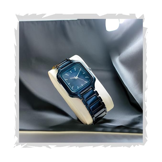 styledose Newly Arrived Women Stainless Steel Casual Watch Embossed Sqaure Dial Women's Watch with Rose Gold Stainless Steel Strap - Image 6