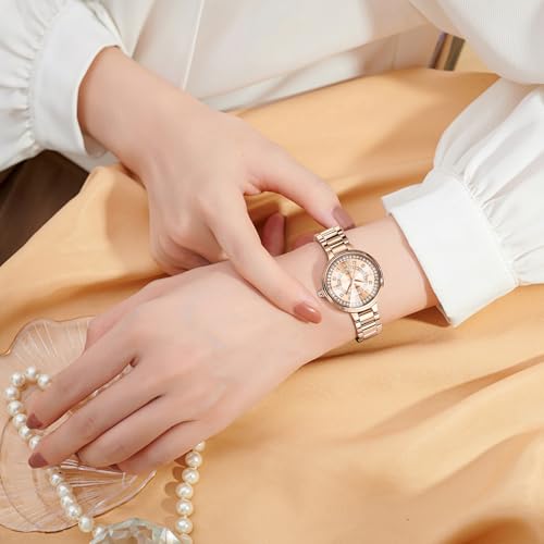 NIBOSI Women Watches Analog Quartz Stainless Steel Band Rose Gold Luxury Elegant Diamond Watch for Ladies Stylish Waterproof Wrist Watch - Image 6