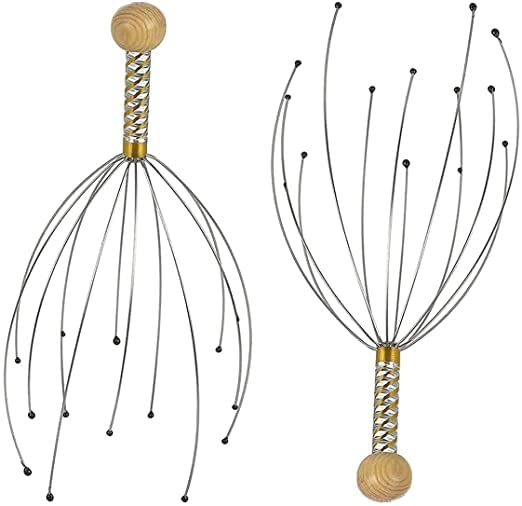 Manual Hand Held Scalp Oil Massager for Pain Relief And Hair Growth, Head Massager Neck Massage Octopus Scalp Stress Relax Spa Therapy Dealing, Pack of 2, Multicolour - Image 2