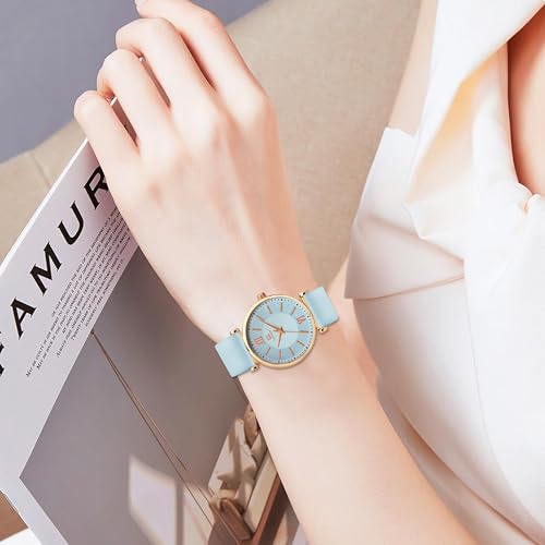 IIK COLLECTION Watches for Women Round Dial |Analogue Quartz Movemnet Ladies Watch|Long Battery Life|Leather Bracelet Strap|Buckle Lock Clasp Safety Watches for Girls - Image 4