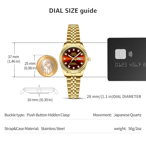 NIBOSI Watches for Woman Analog Quartz Stainless Steel Diamond Small Dial Women Watches Classic Gold Green Wrist Watch Date Waterproof - Image 3