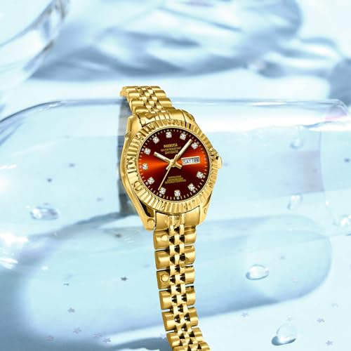 NIBOSI Watches for Woman Analog Quartz Stainless Steel Diamond Small Dial Women Watches Classic Gold Green Wrist Watch Date Waterproof - Image 8
