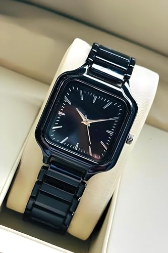 styledose Newly Arrived Women Stainless Steel Casual Watch Embossed Sqaure Dial Women's Watch with Rose Gold Stainless Steel Strap - Image 5