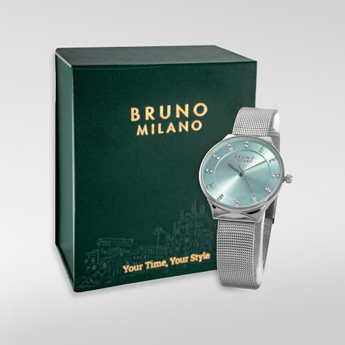 BRUNO MILANO Stylish Watches Mesh Band Shiny Dial for Women and Girls - Image 5