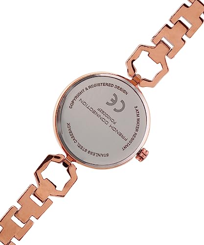 French Connection Gazellle Rose Gold Round Analog Watch with Rose Metal Strap for Women - FCN00092F - Image 7