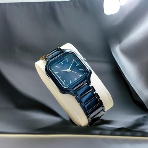 styledose Newly Arrived Women Stainless Steel Casual Watch Embossed Sqaure Dial Women's Watch with Rose Gold Stainless Steel Strap - Image 3