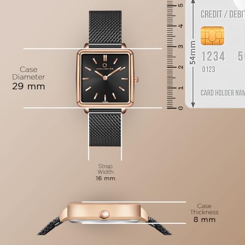 Carlington Iconic 2040 Analog Ladies Watch with Premium Mesh Chain, Scratch-Resistant Dial, and Water-Resistant Body – Square Dial Watches for Women and Girls - Image 4