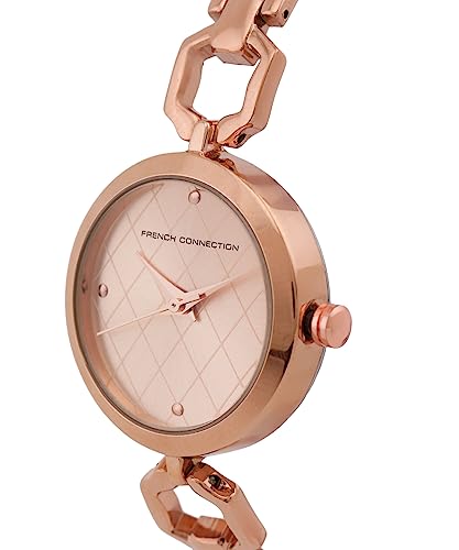 French Connection Gazellle Rose Gold Round Analog Watch with Rose Metal Strap for Women - FCN00092F - Image 5