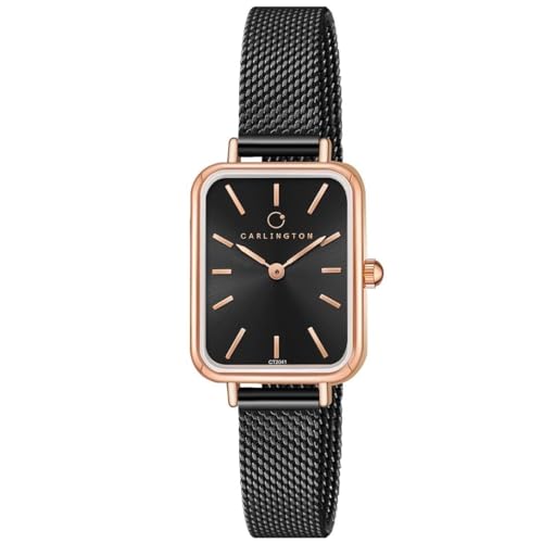 Carlington Iconic Analog Watches for Women with Premium Stainless Steel Mesh Strap - CT 2041 - Image 2
