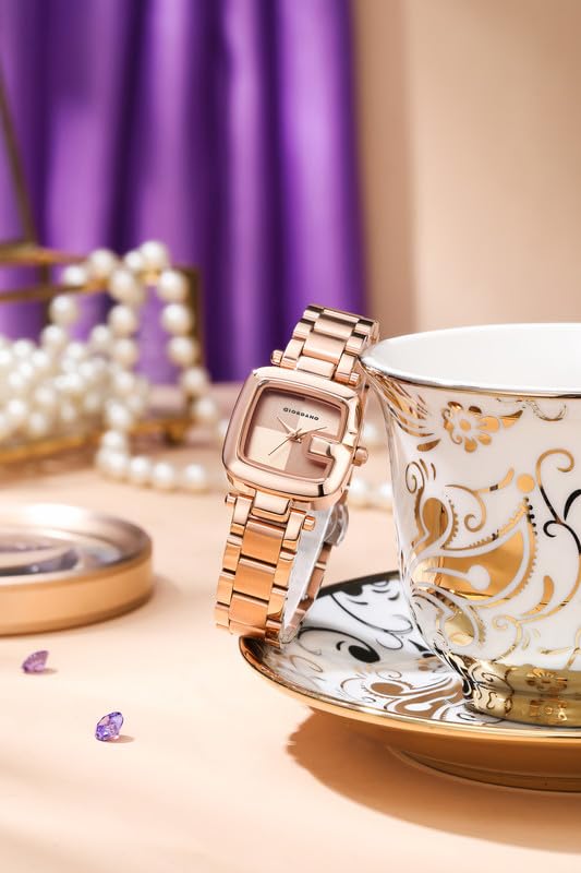 Giordano Monogram Watch for Women Dial with Metal & Leather Strap Fashionable Design, Water Resistant Quartz Analog – Perfect for Casual & Office Wear - Image 4