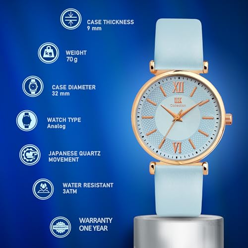 IIK COLLECTION Watches for Women Round Dial |Analogue Quartz Movemnet Ladies Watch|Long Battery Life|Leather Bracelet Strap|Buckle Lock Clasp Safety Watches for Girls - Image 5