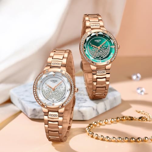 NIBOSI Watches for Woman Analog Quartz Rose Gold Stainless Steel Band Fashion Luxury Ladies Wrist Watch Diamond Stylish Elegant Watches Waterproof - Image 10