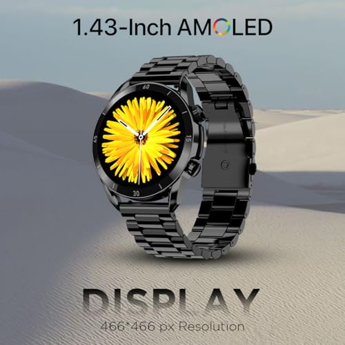 Fire-Boltt Legacy Luxury Smart Watch with 1.43” AMOLED, Bluetooth Calling, Wireless Charging, Voice Assistant, 110+ Sports Modes & Health Tracking, Smart Watch for Man & Woman– Black SS - Image 4